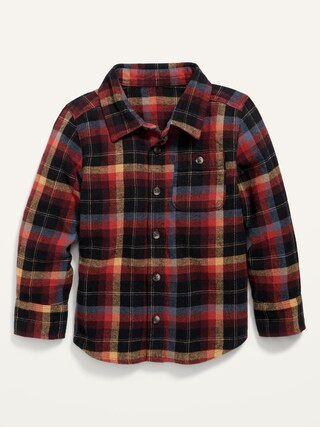 Long-Sleeve Plaid Pocket Shirt for Toddler Boys | Old Navy (US)