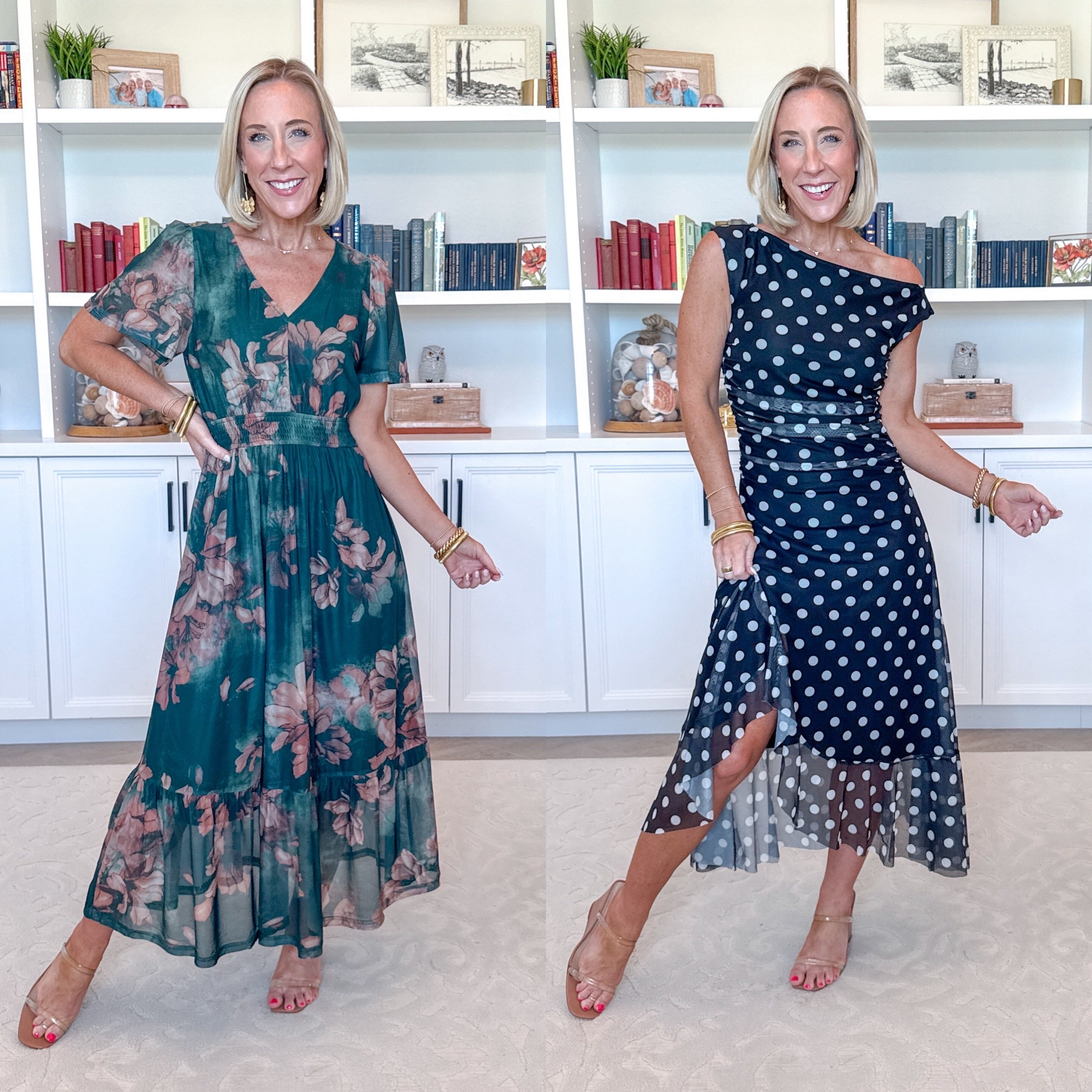 Amazon - special occasion dresses. Floral V Neck Short Sleeve Maxi Dress - size small. 10 colors. Polka Dot One Shoulder Asymmetrical Ruched Mesh Maxi Dress - size small. 6 colors. 

 

#LTKWedding #LTKSeasonal #LTKOver40