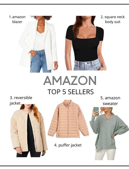 Amazon top sellers for the week blazer square neck body suit jacket

#LTKunder100 #LTKworkwear #LTKSeasonal