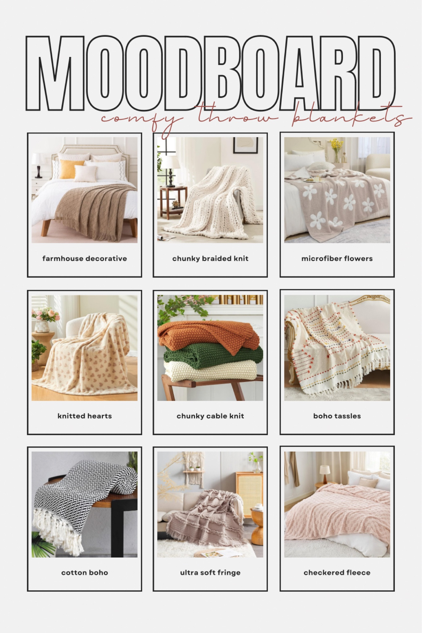 throw blankets | chunky blanket | farmhouse blankets | boho blankets | checkered blankets | amazon home finds 

#LTKhome #LTKfindsunder50 #LTKstyletip