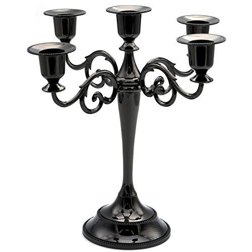 5-Candle Metal Candelabra Candlestick Holders 10.6 inch Tall Candle Holder Wedding Event Candelab... | Amazon (US)