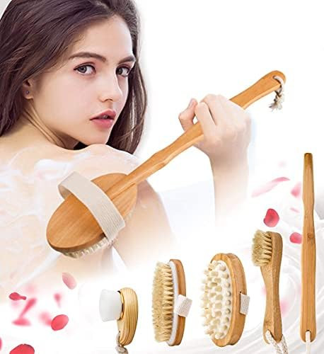 Premium Dry Brushing Body Brush Set for Lymphatic Drainage and Cellulite Treatment, Boar Bristle ... | Amazon (US)
