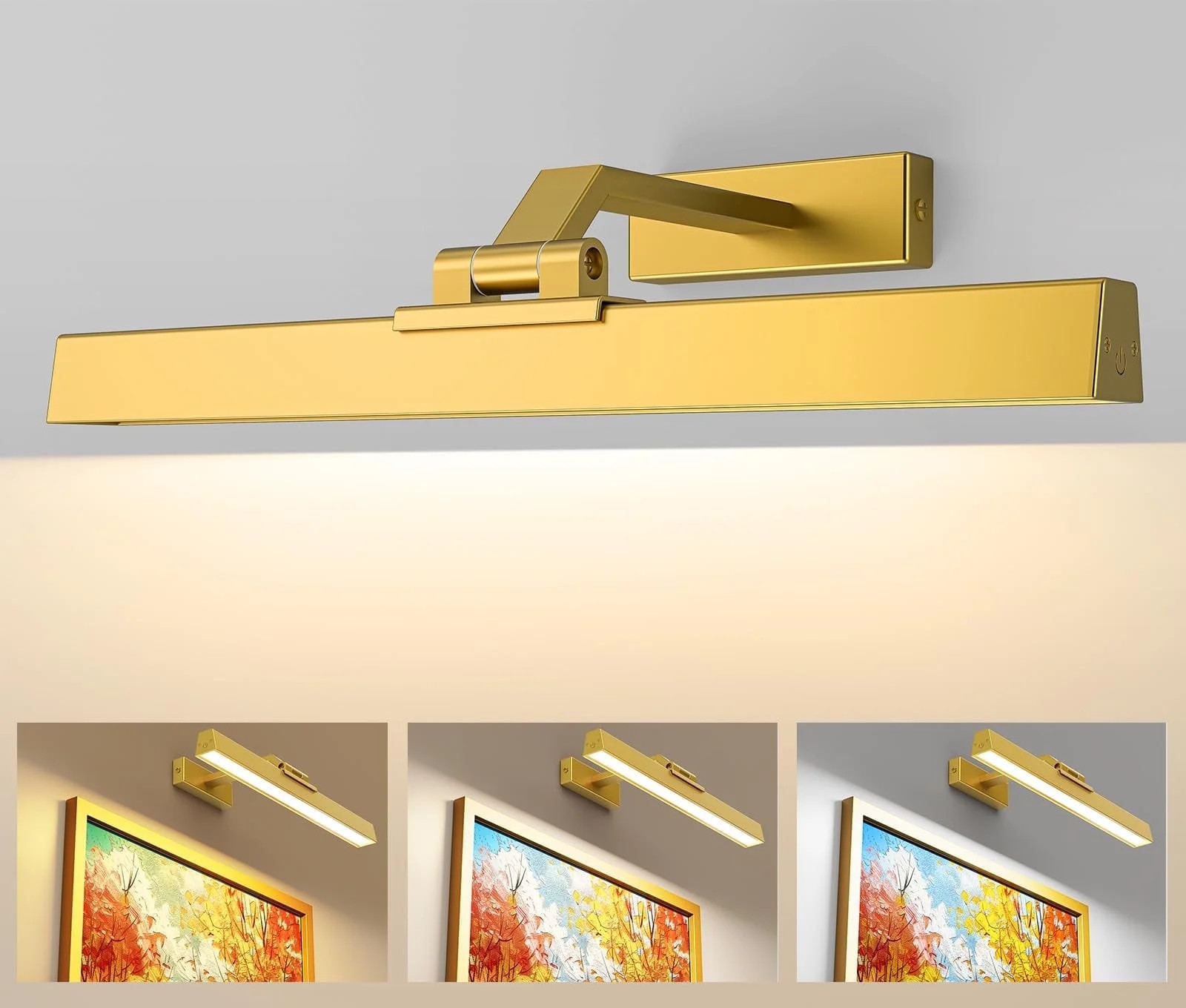 Rechargeable Battery Operated Picture Lights - 5000mAh Indoor Dimmable Art Light with Remote Cont... | Walmart (US)