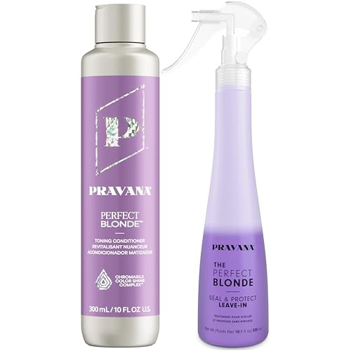 PRAVANA The Perfect Blonde Purple Toning Conditioner | Neutralizes Brassy, Yellow Tones | For Color Treated Hair | Chromasilk Enhances Shine & Protection | Vegan, Cruelty-Free | Paraben & Sulfate Free | Amazon (US)
