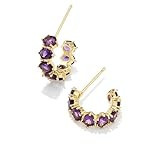 Kendra Scott Cailin 14k Gold-Plated Brass Crystal Huggie Earrings in Purple Crystal, Fashion Jewelry For Women | Amazon (US)