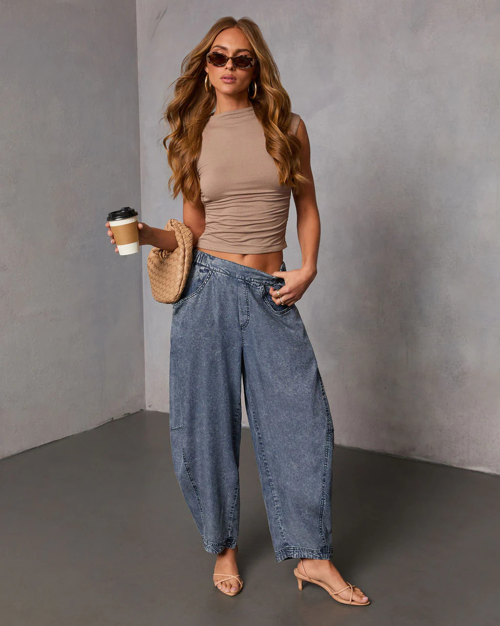 Racquel Chambray Barrel Pants | VICI