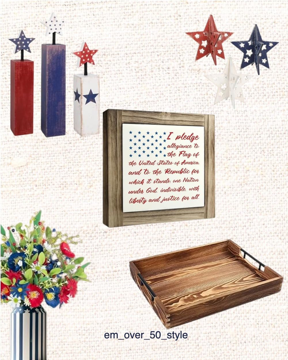 Red, White and Blue Holiday Table Centerpiece | Amazon (US)