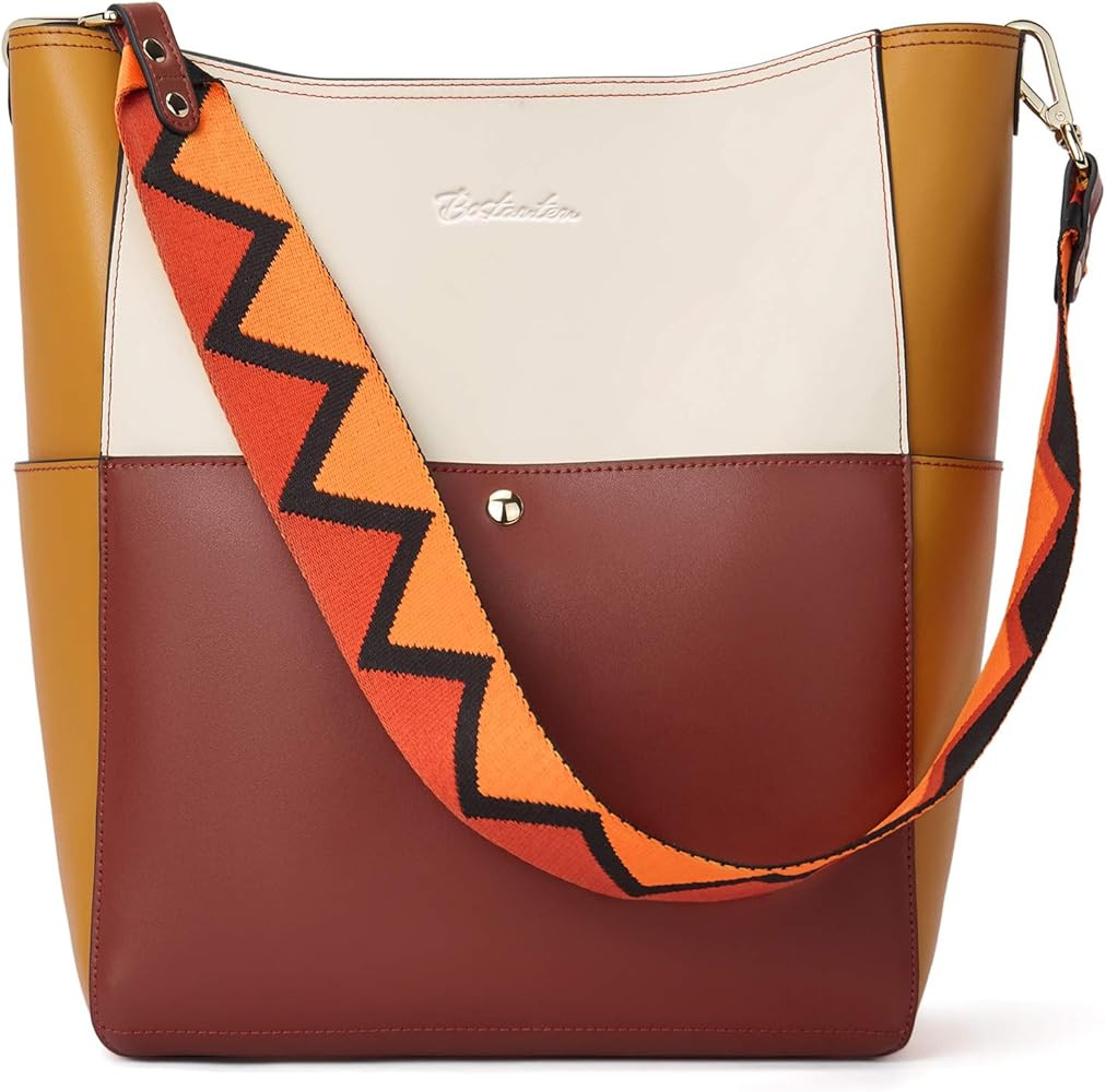 BOSTANTEN Women's Leather Designer Handbags Tote Purses Shoulder Bucket Bags | Amazon (US)