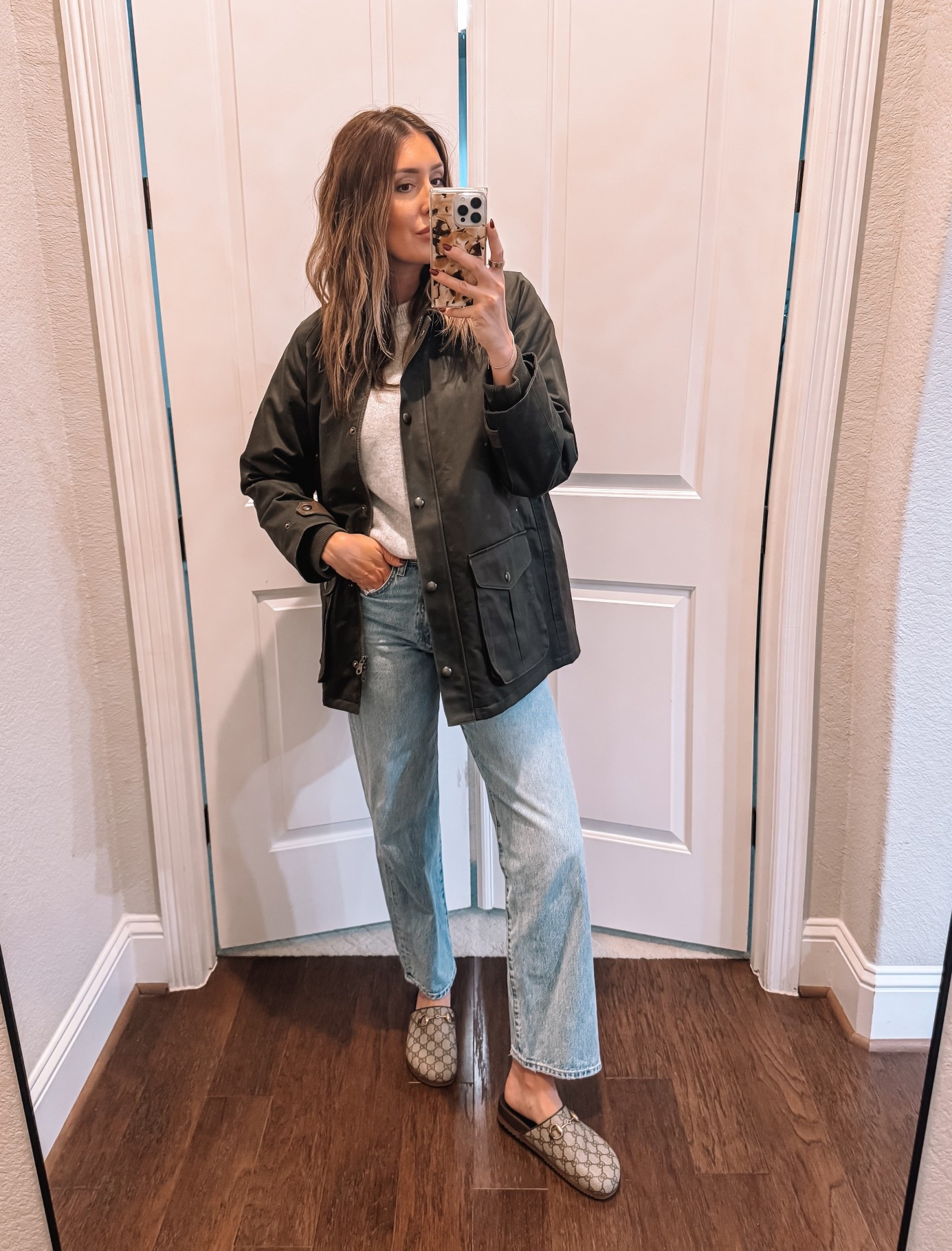 Medium in jacket, small in sweater, size 26 in jeans 

#LTKSeasonal