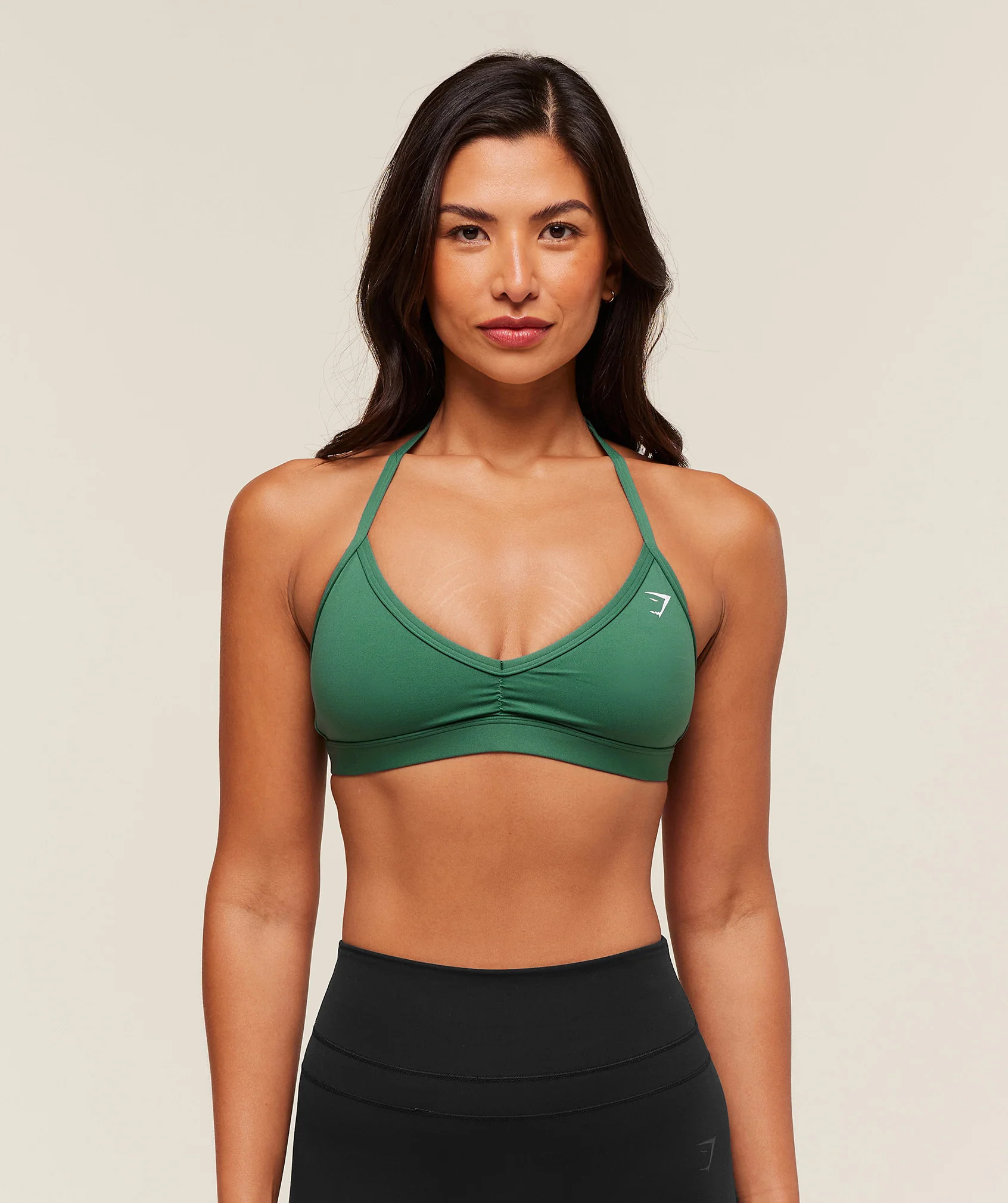 Gymshark Minimal Halterneck Sports Bra - Lift Green | Gymshark US