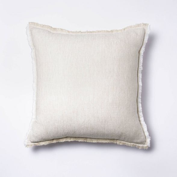 Linen Throw Pillow with Contrast Frayed Edges - Threshold™ designed with Studio McGee | Target