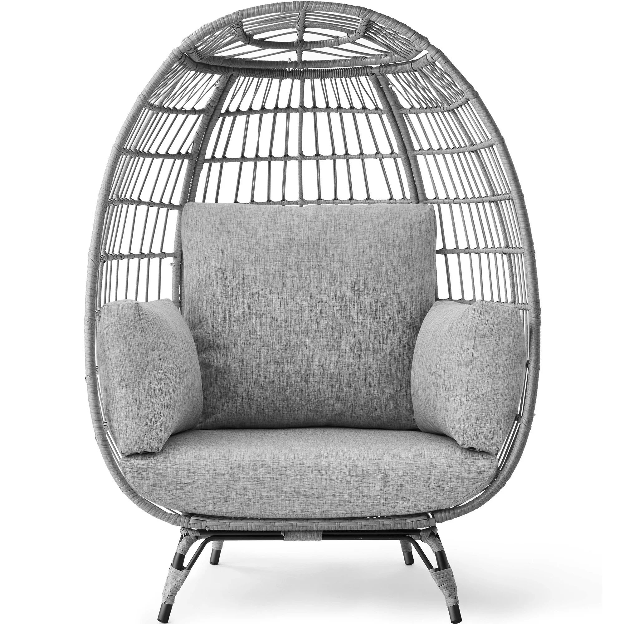 Wicker Egg Chair Oversized Indoor Outdoor Patio Lounger | Best Choice Products 