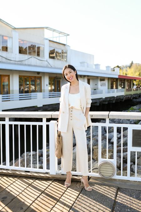 What I love about this matching set is that I’ll be able to wear the blazer separately, and the trousers separately. 

#womenssuiting
#classicsuit
#springworkwear
#summersuit
#workoutfit

#LTKSeasonal #LTKstyletip #LTKworkwear