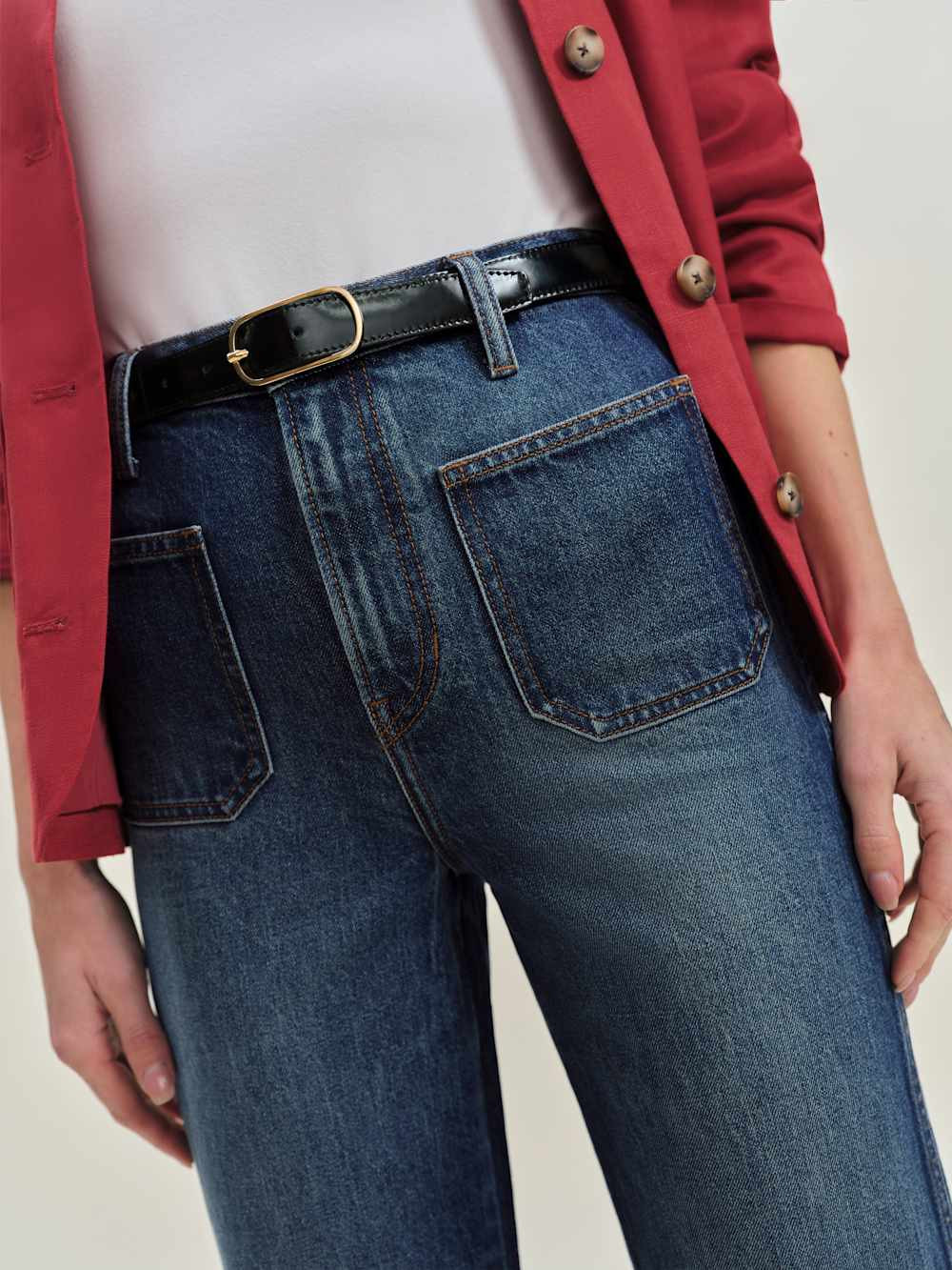 Alyssa Stretch High Rise Wide Leg Cropped Jeans | Reformation (Global)