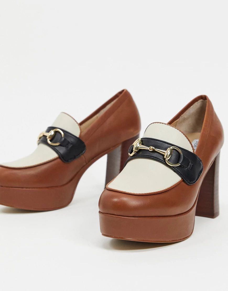 Steve Madden Cinderella chunky heeled shoe in cognac-Brown | ASOS (Global)