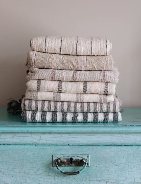 Turkish Towel Customize Set of 4, Linen Cotton Lightweight Turkey Towel, Striped Boho Beach Blank... | Etsy (AU)