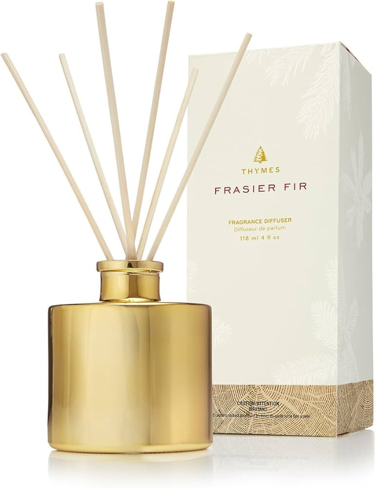 Thymes Frasier Fir Reed Diffuser Set – Includes Reeds, Fragrance Oil, and Frosted Glass Bottle ... | Amazon (US)