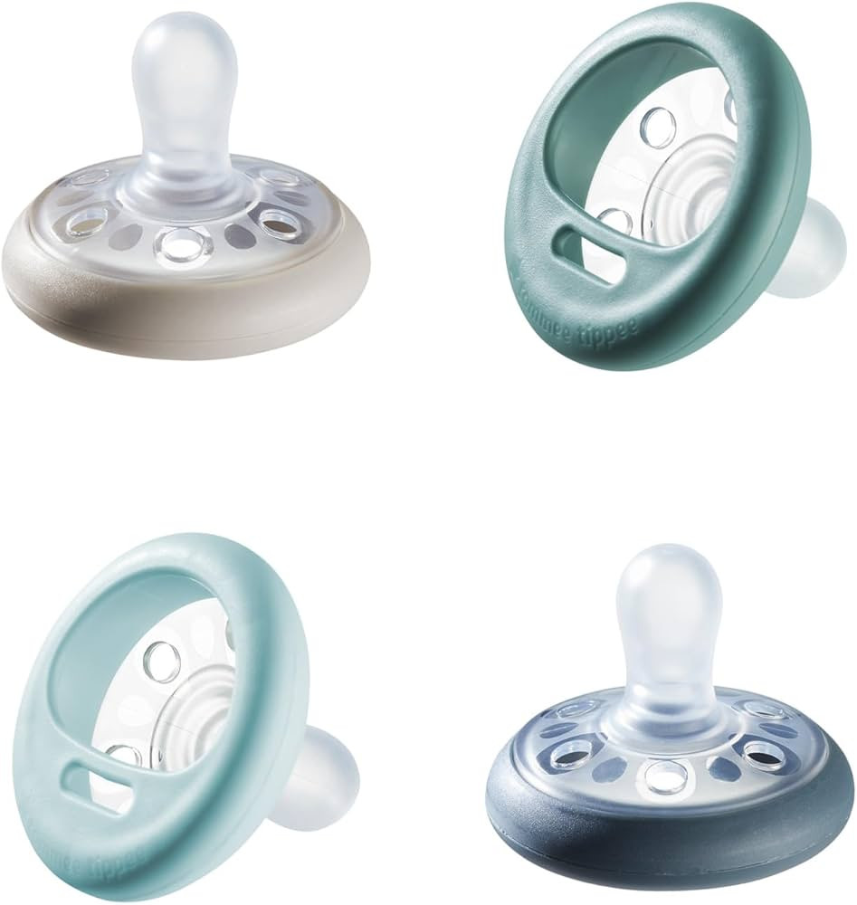Tommee Tippee Breast-Like Pacifier, 6-18 Month Pack of 4 Pacifiers with Breast-Like baglet, Symme... | Amazon (US)