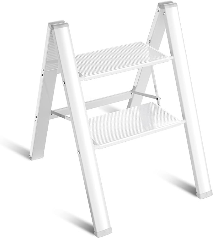 2 Step Ladder Folding Step Stool Auminum Portable Step Stools for Adults Wideing Anti-Slip Pedals... | Amazon (US)