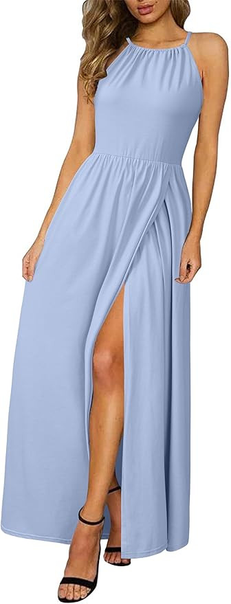 KILIG Women's Summer Maxi Dress 2025 Casual Sleeveless Split Floral Sundress Beach Vacation Flowy... | Amazon (US)