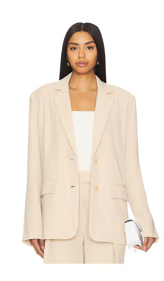 Abbey Blazer in Beige Neutral | Revolve Clothing (Global)