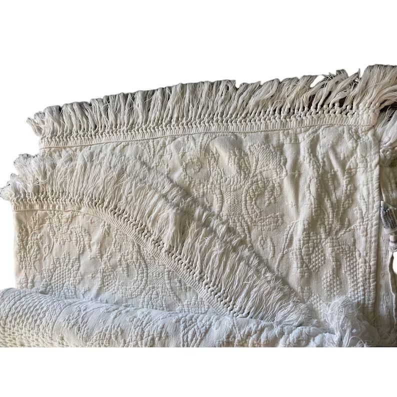Vintage White Bates Queen Elizabeth Dual King Size Chenille | Etsy | Etsy (US)