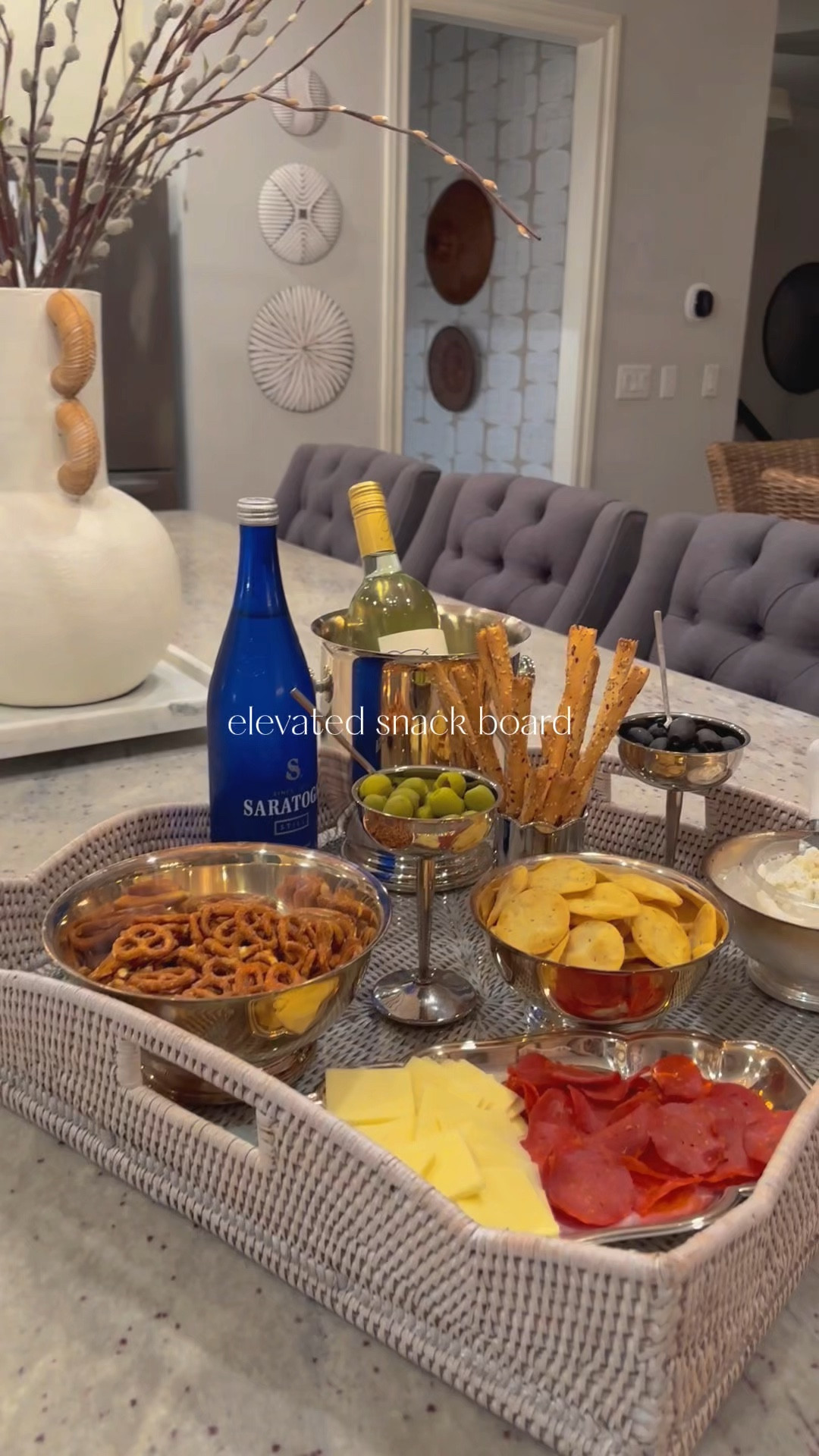 Elevated snack board 

Snack board, silver tray, silver ice bucket, silver coupe 

#LTKhome