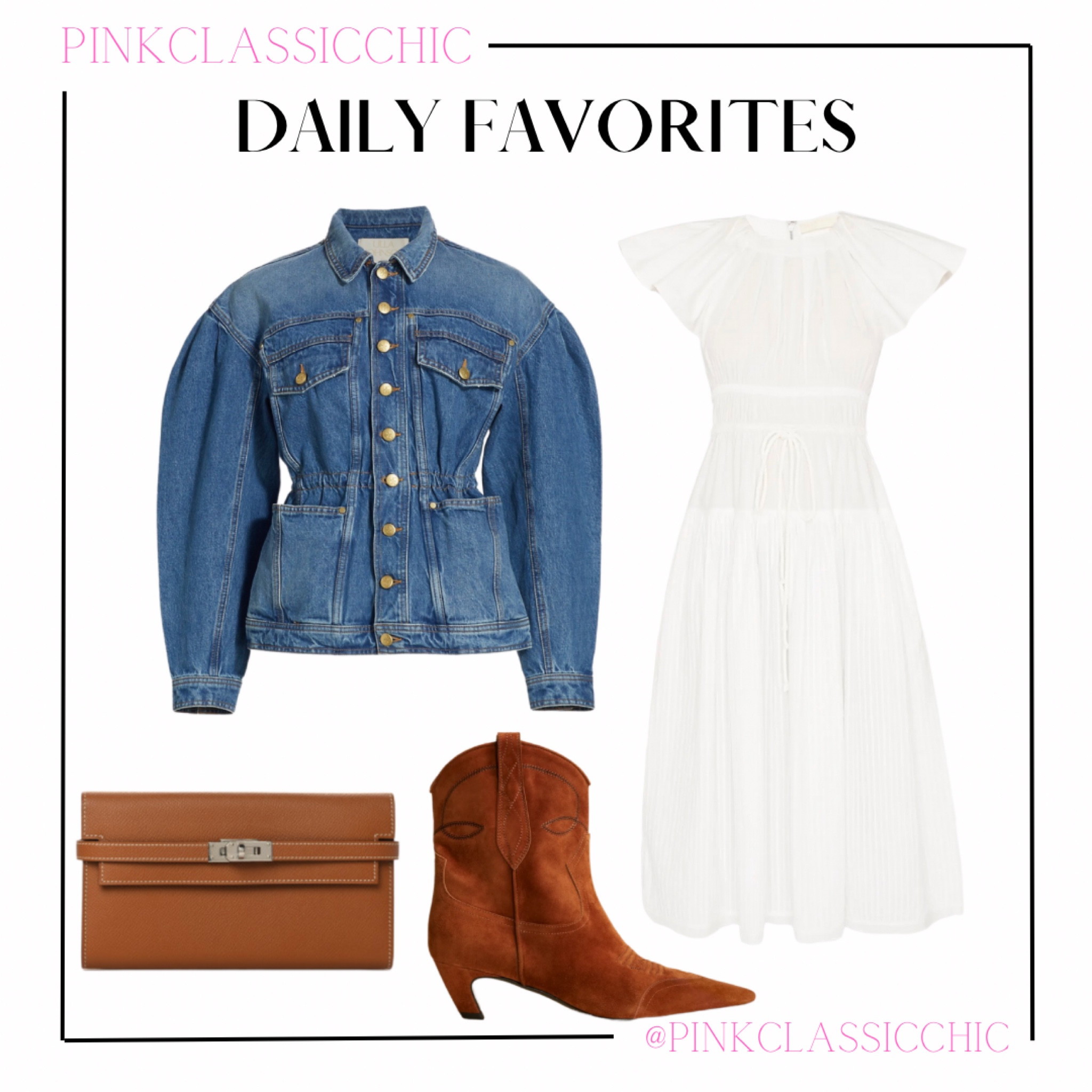 Jean jacket, white dress, spring dress, spring outfit, Ulla Johnson, khaite, boots, cowgirl boots

#LTKunder100 #LTKstyletip #LTKworkwear