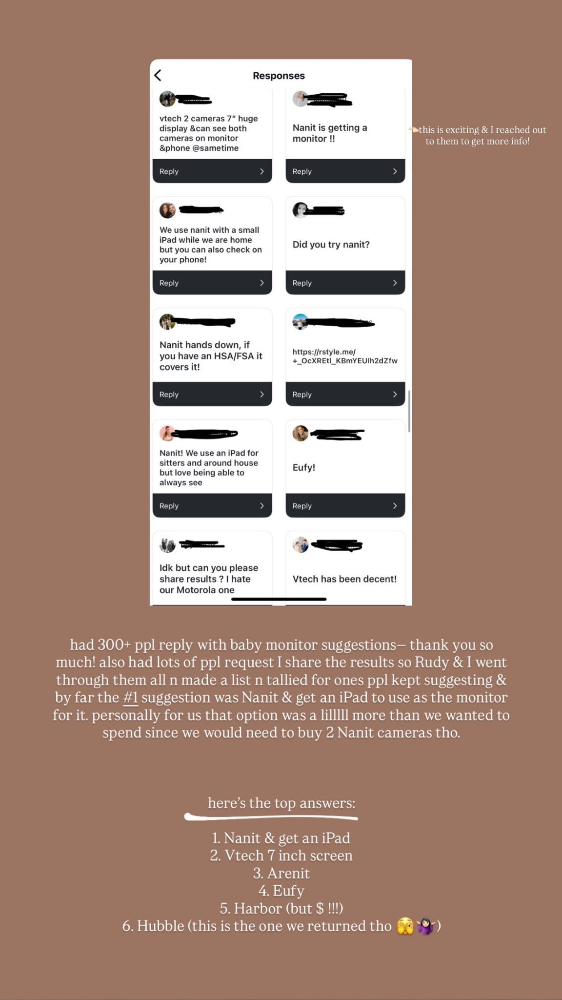 Based on followers suggestions these are the top 5 baby monitors! 

#LTKBaby #LTKFamily #LTKKids