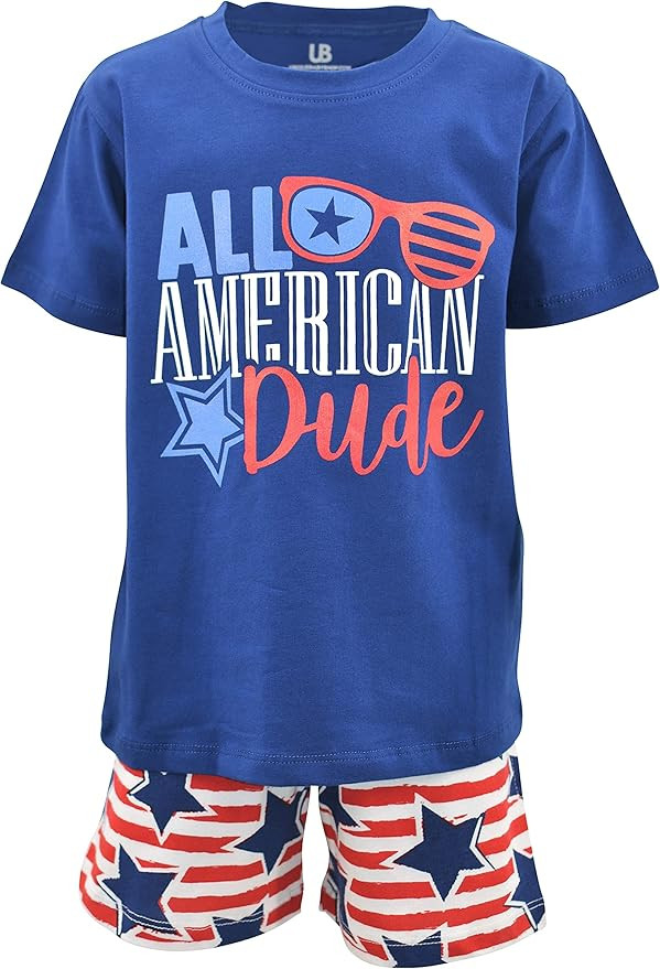 Unique Baby Boys American Dude 4th of July Patriotic Outfit | Amazon (US)