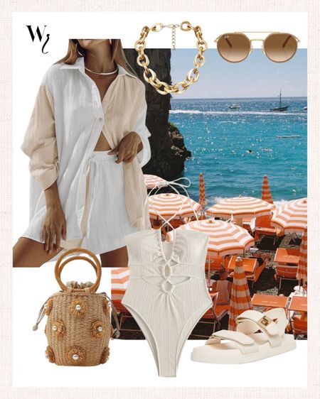 Amazon outfit inspo for beach trip amazon linen set swimsuit cover up style 

#LTKstyletip #LTKfindsunder50 #LTKtravel