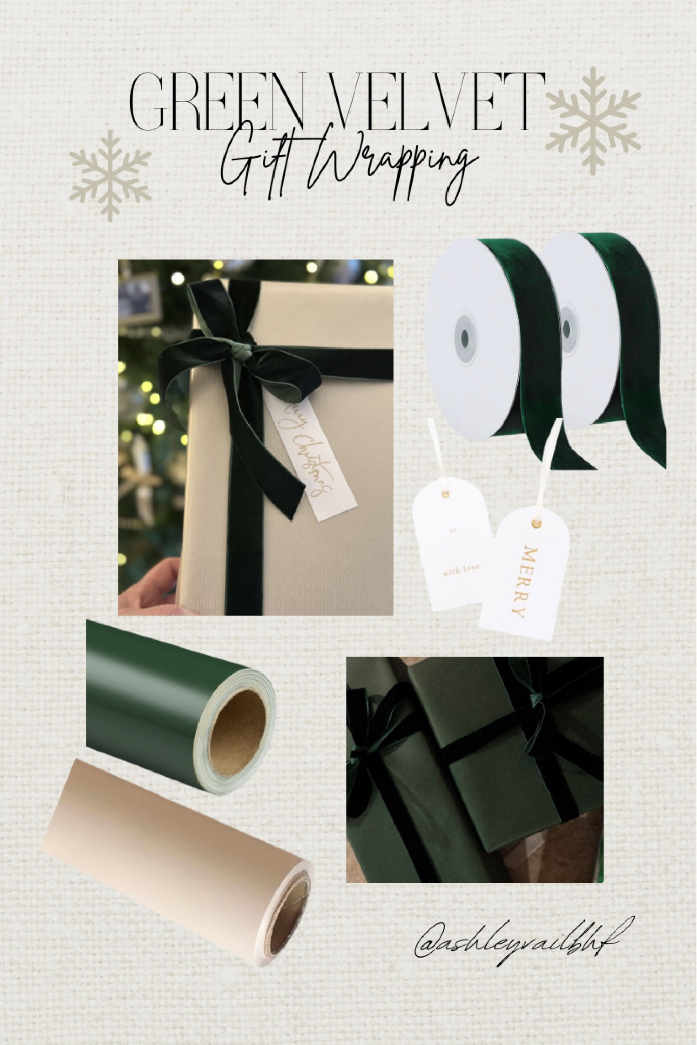 trendy dark green holiday gift wrapping! 
#giftwrapping #holidaygiftwrap #giftwrap 

#LTKGiftGuide #LTKHoliday #LTKSeasonal