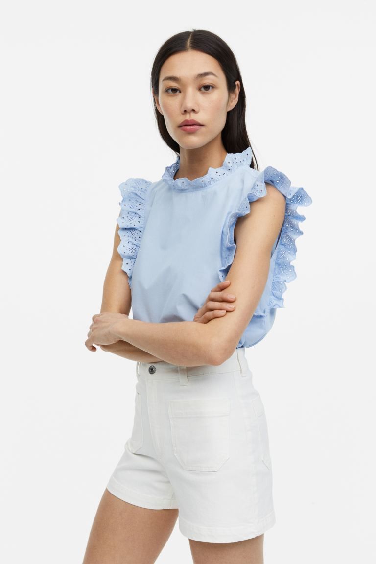Blouse with Eyelet Embroidery | H&M (US)