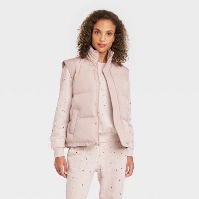 Women&#39;s Puffer Vest - A New Day&#8482; Taupe XS | Target
