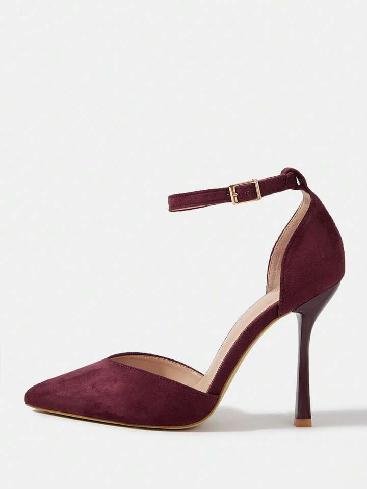 SHEIN Belle Pointed Toe High Heel Red Christmas Stiletto Single Shoes For Women | SHEIN