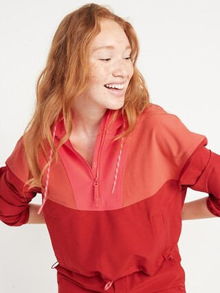 StretchTech Color-Block Half-Zip Jacket for Women | Old Navy (US)