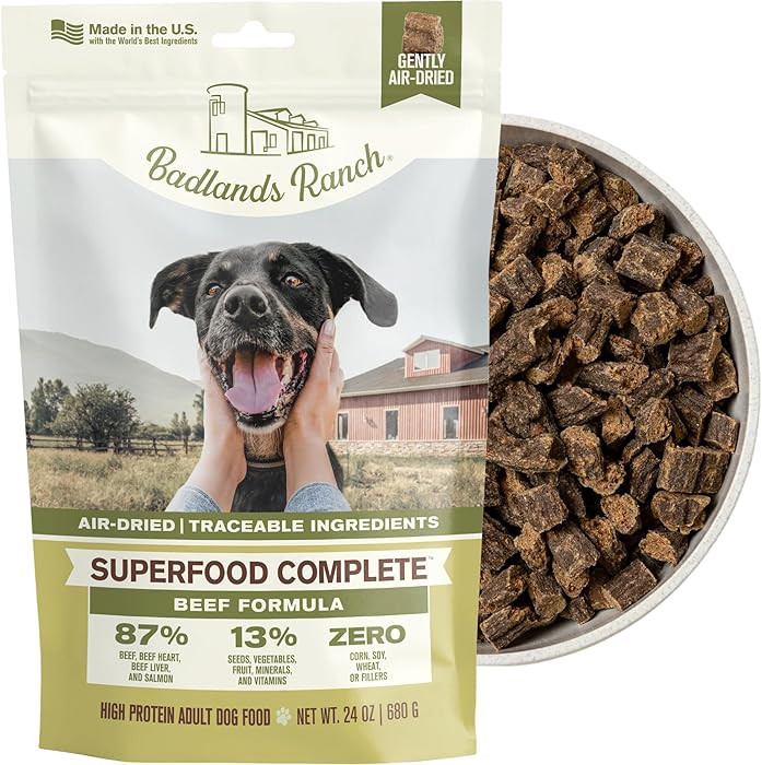 BADLANDS RANCH by Katherine Heigl \u2013 Superfood Complete Air-Dried Beef Dog Food \u2013 High P... | Amazon (US)