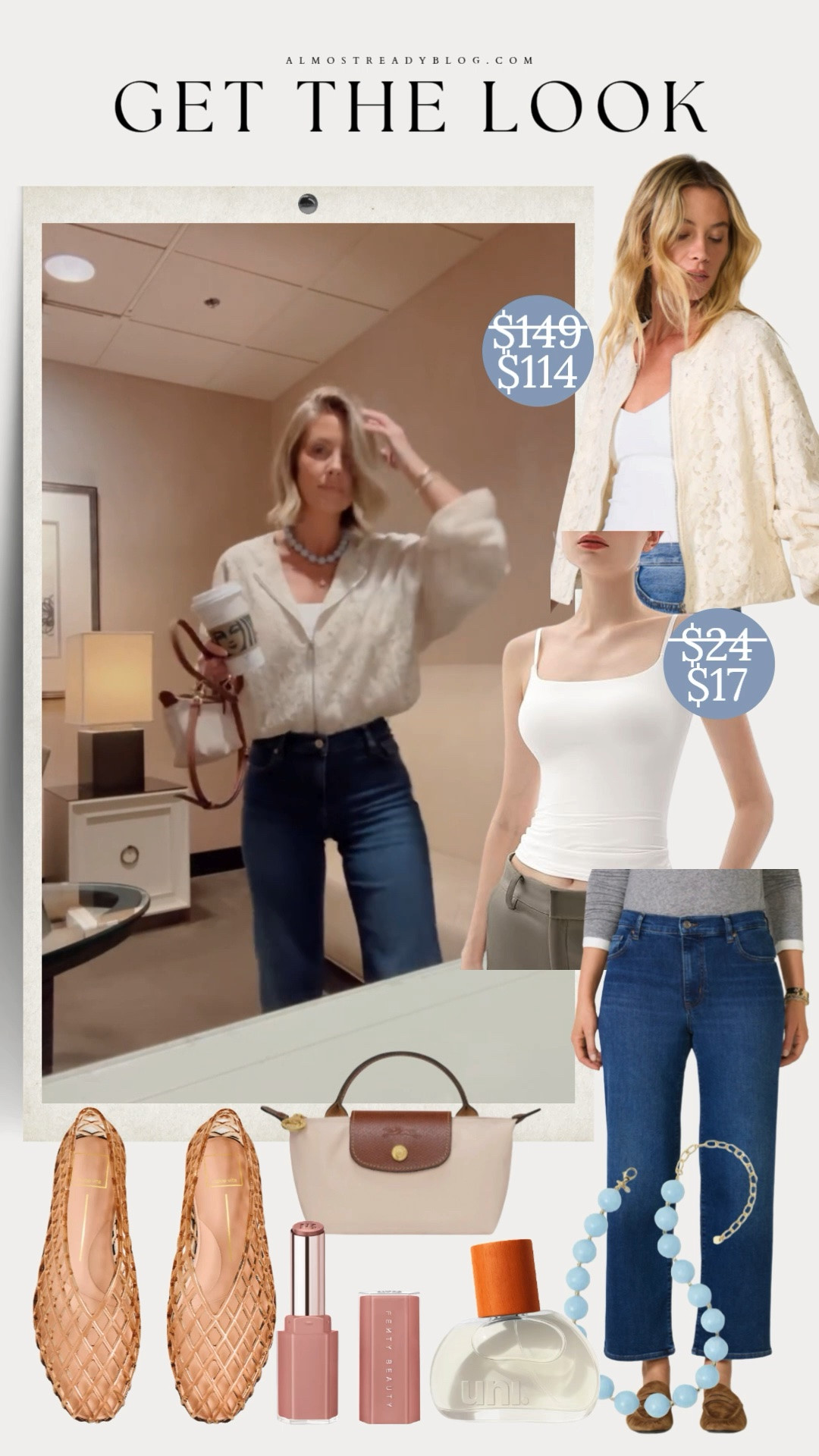 evereve sale, summer casual outfit, white blouse outfit, everyday chic style, brunch date outfit, weekend coffee look, summer denim look, casual lunch outfit, coastal summer style, white tank, straight jeans, woven flats, neutral accessories

#LTKOver40 #LTKSaleAlert #LTKPetite