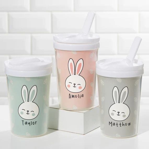 Bunny Treats Personalized Sippy Cup Easter Basket Stuffers | Etsy | Etsy (US)
