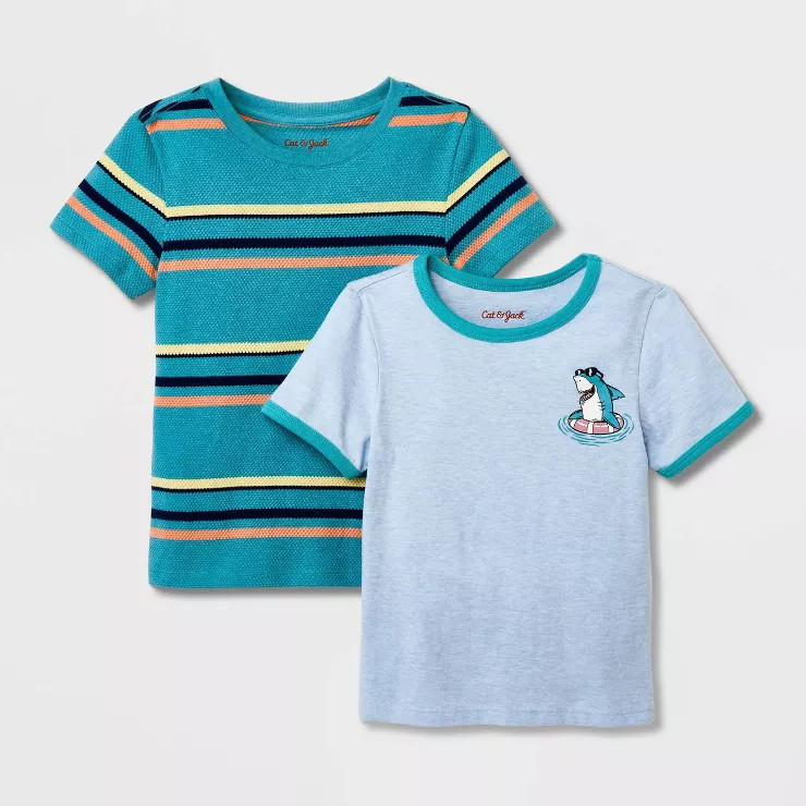 Toddler Boys' 2pk Short Sleeve Striped T-Shirt - Cat & Jack™ Green | Target