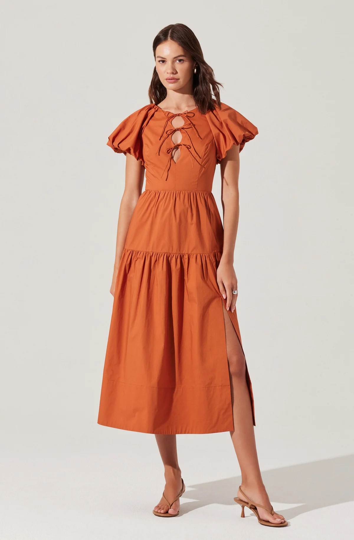 Aine Tie-Front Midi Dress | ASTR The Label (US)