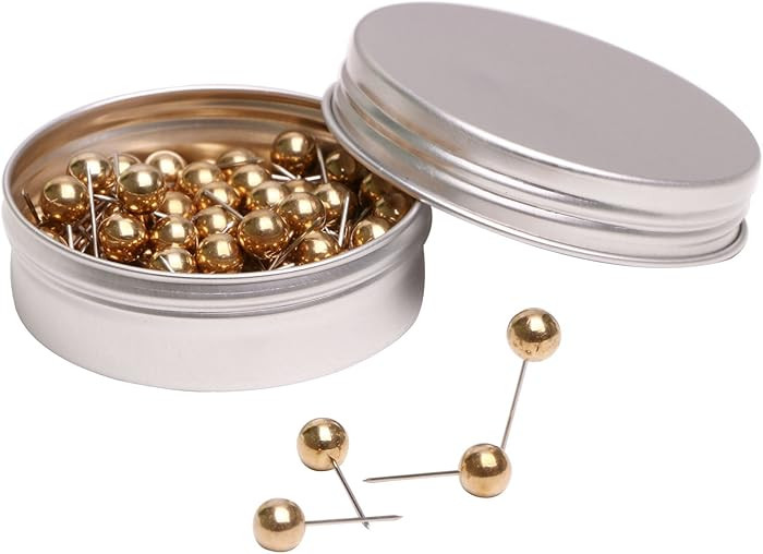 Tupalizy 100PCS 1/4 Inch Small Round Head Map Tacks Pins for Home Office Bulletin Cork Board Use ... | Amazon (US)