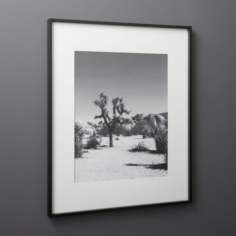 Gallery Black 16x20 Picture Frame with White Mat | CB2