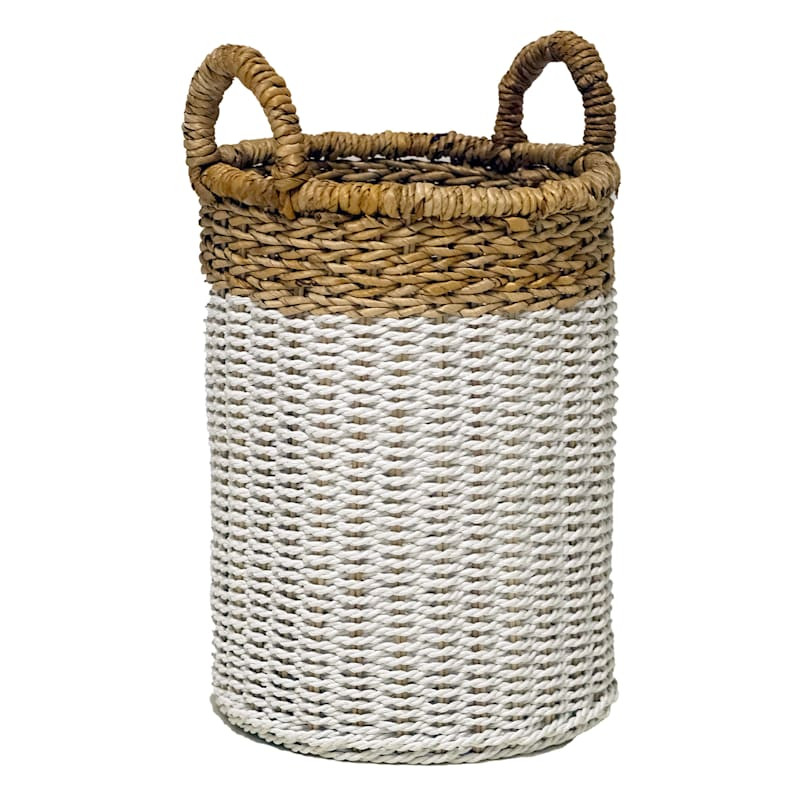 Round Cottage Banana Leaf Laundry Hamper, Small | At Home