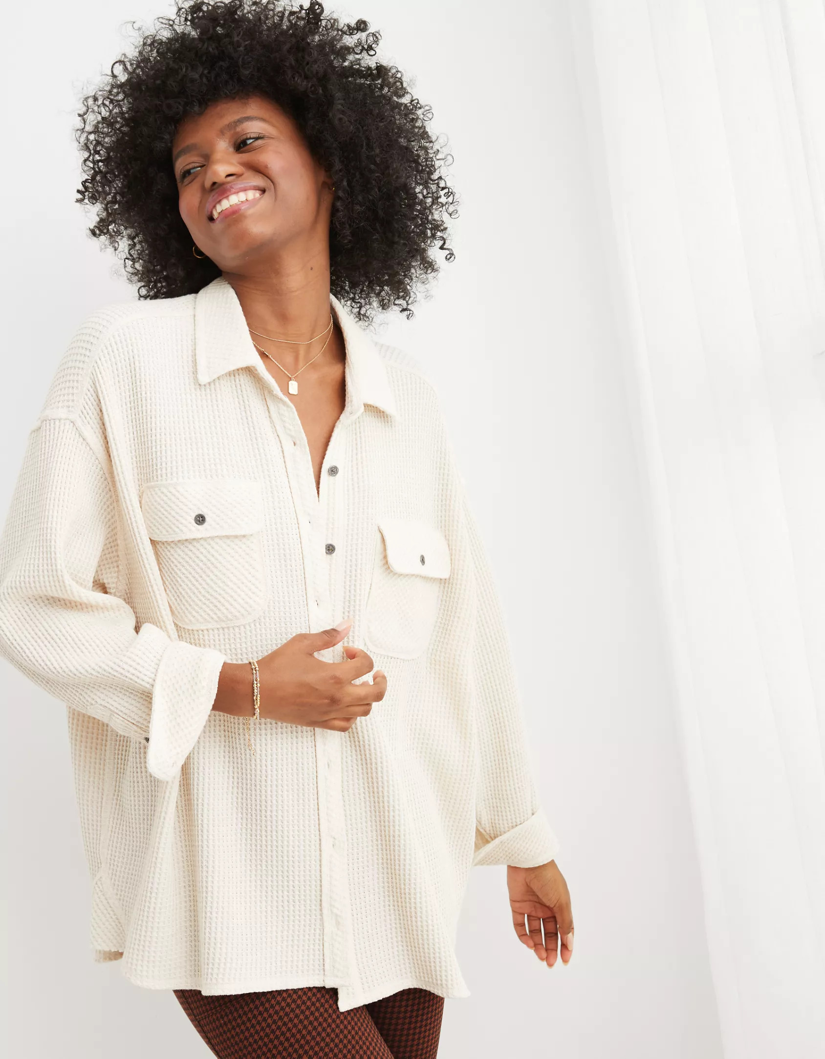 Aerie LumberJane Waffle Shirt | Aerie