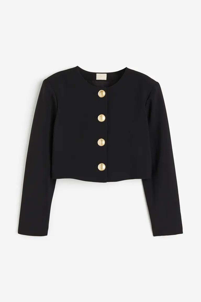 Cropped blazer - Black - Ladies | H&M GB | H&M (UK, MY, IN, SG, PH, TW, HK, KR)