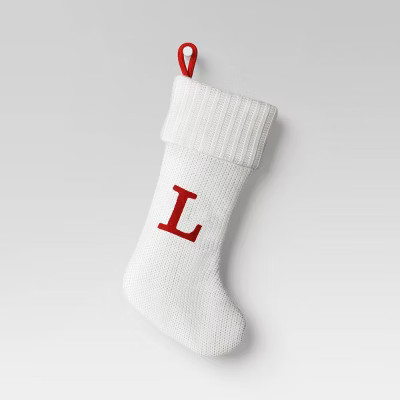 Knit Monogram Christmas Stocking White L - Wondershop™ | Target