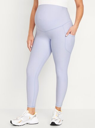 Maternity Full Panel PowerSoft 7/8 Rib Leggings | Old Navy (US)