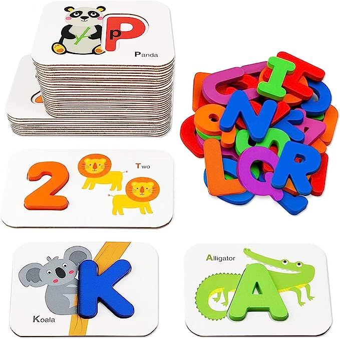 Gojmzo Number and Alphabet Flash Cards for Toddlers 3-5 Years, ABC Montessori Educational Toys Gi... | Amazon (US)