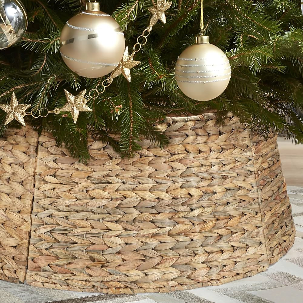 5-Piece Rattan Christmas Tree Collar - 26" Rustic Farmhouse Tree Skirt- Xmas Tree Base Cover for ... | Amazon (CA)